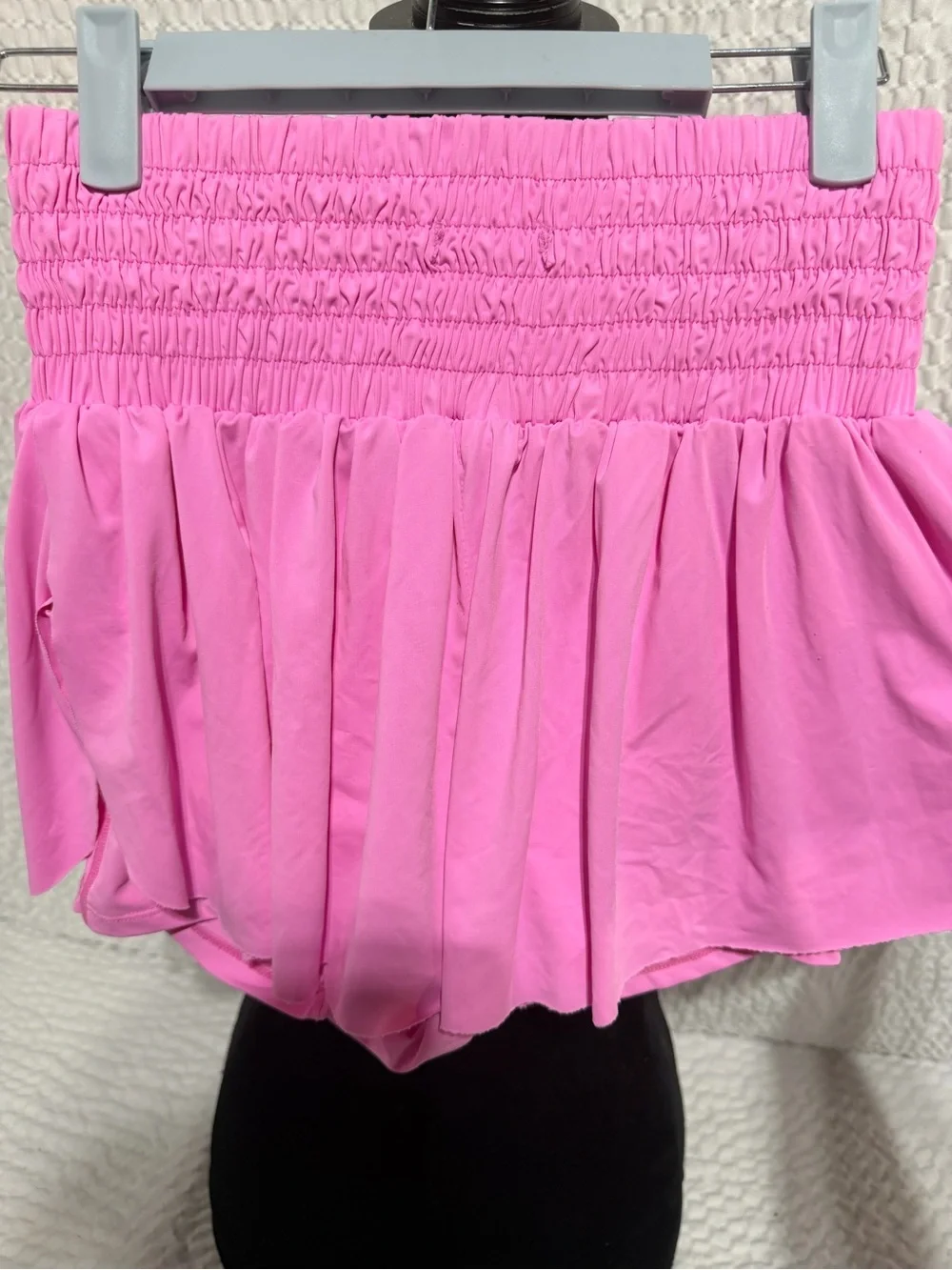 Smocked Hot Pink Off-Shoulder Cropped Top